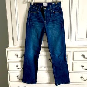 Frame Le High straight leg ankle jeans. Size 29. Lightly worn Dark wash